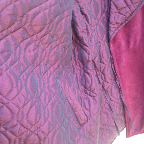 Burgundy trend! Vtg Danier quilted genuine suede reversible coat - Picture 5 of 15